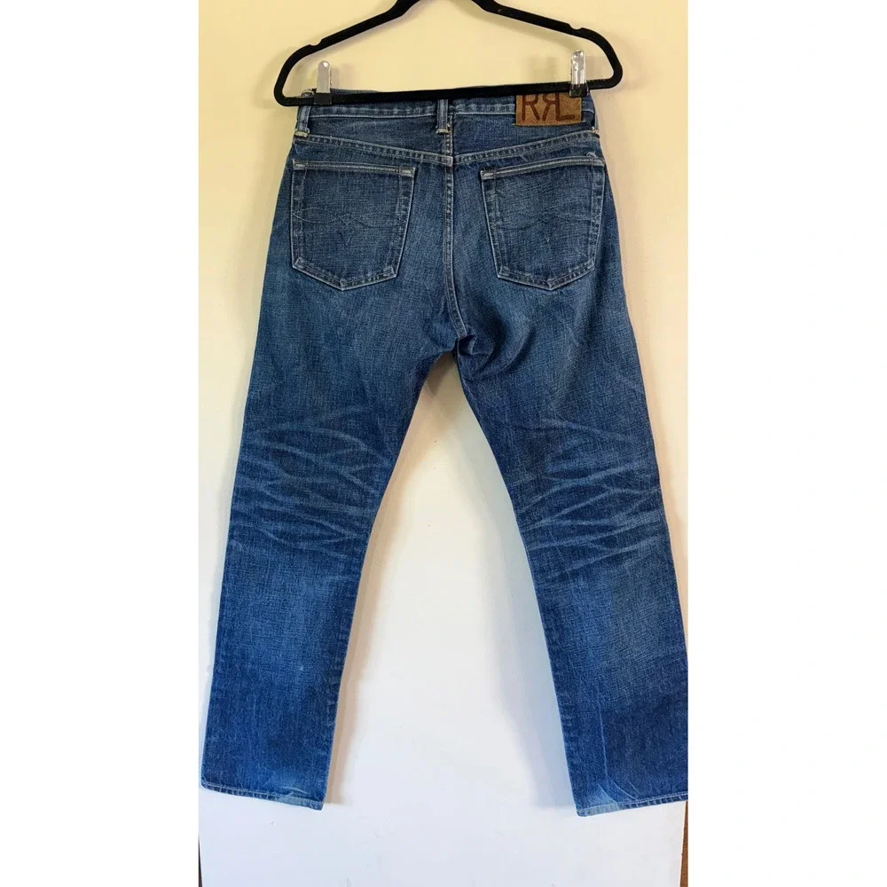 Double RL Ralph Lauren Slim Straight American Selvedge Denim Jeans 30x30 USA